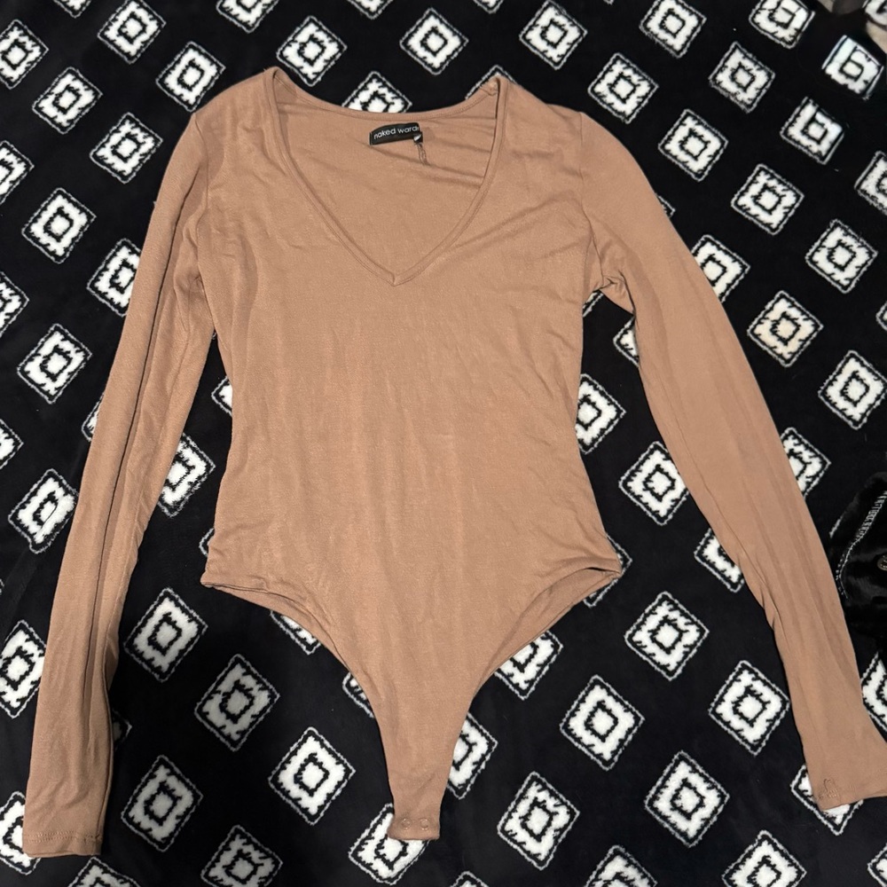 Naked Wardrobe round neck bodysuit- “COCO” /NUDE